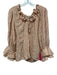 Mille Resort & Travel Size S White & Orange Linen Long Balloon Sleeve Top White & Orange / S