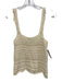 La Ligne Size XS Cream White Cotton Sleeveless Knit Scalloped Edge Top Cream White / XS