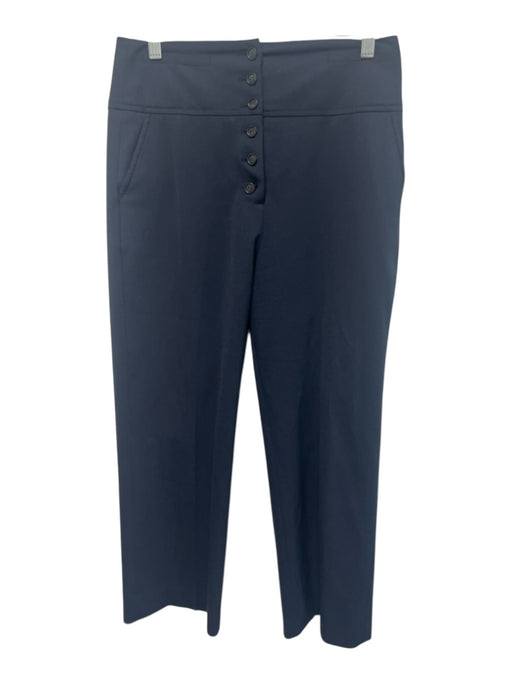 Goop G. Label Size 4 Navy Blue Wool Blend Button Fly High Waist Crop Pants Navy Blue / 4