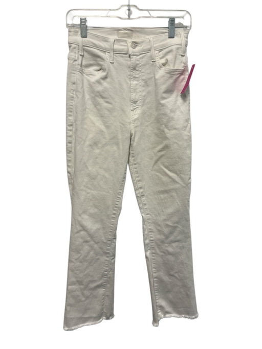 Mother Size 27 White Cotton Blend Denim High Waist Button & Zip Fly Jeans White / 27