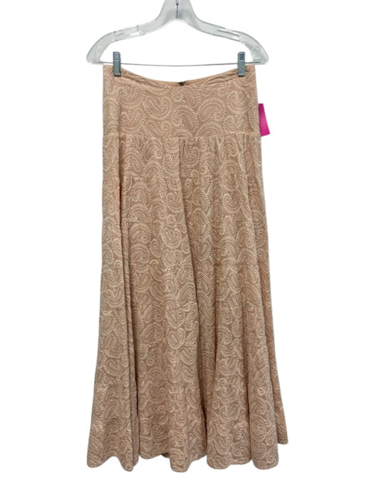 NV by Nati Vozza Size 36/M Pink & White Cotton Embroidered Paisley Skirt Set Pink & White / 36/M