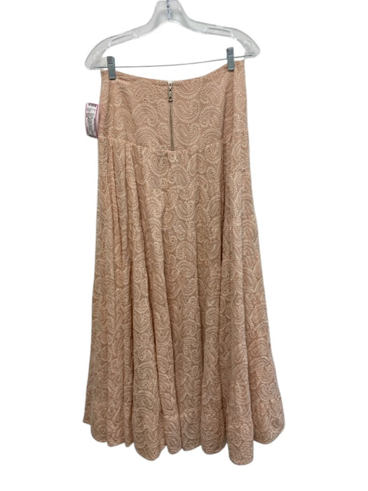 NV by Nati Vozza Size 36/M Pink & White Cotton Embroidered Paisley Skirt Set Pink & White / 36/M