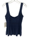 Staud Size Small Navy Blue Viscose Blend Sleeveless Open Knit Pleated Top Navy Blue / Small