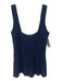 Staud Size Small Navy Blue Viscose Blend Sleeveless Open Knit Pleated Top Navy Blue / Small