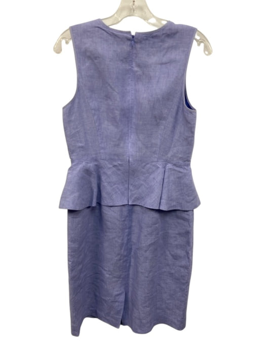 J. Crew Size 4 Blue Linen peplum hip details Pencil Skirt Back Zipper Dress Blue / 4
