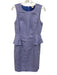 J. Crew Size 4 Blue Linen peplum hip details Pencil Skirt Back Zipper Dress Blue / 4