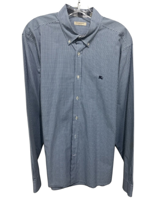 Burberry Brit Size XXL Blue, White & Black Cotton Button Down Long Sleeve Shirt Blue, White & Black / XXL