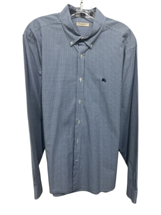 Burberry Brit Size XXL Blue, White & Black Cotton Button Down Long Sleeve Shirt Blue, White & Black / XXL