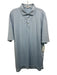 Peter Millar Size L Light Blue & Blue Print Polyester Striped Polo Short Sleeve Light Blue & Blue Print / L