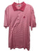 Peter Millar Size L Red & White Cotton Striped Polo Men's Short Sleeve Red & White / L