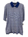 Polo Golf Size L Blue & White Cotton Striped Polo Men's Short Sleeve Blue & White / L