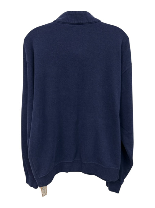 Peter Millar Size L Blue Cotton Solid Quarter Zip Men's Long Sleeve Shirt Blue / L