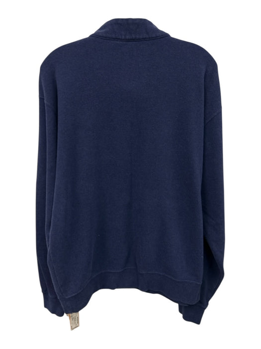 Peter Millar Size L Blue Cotton Solid Quarter Zip Men's Long Sleeve Shirt Blue / L