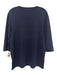 Salvatore Ferragamo Size Large Navy Blue Viscose Blend Long Sleeve Stretch Top Navy Blue / Large
