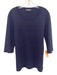 Salvatore Ferragamo Size Large Navy Blue Viscose Blend Long Sleeve Stretch Top Navy Blue / Large