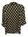 J Mclaughlin Size Medium Navy Blue & Yellow Nylon Blend Half Sleeve Ropes Top Navy Blue & Yellow / Medium