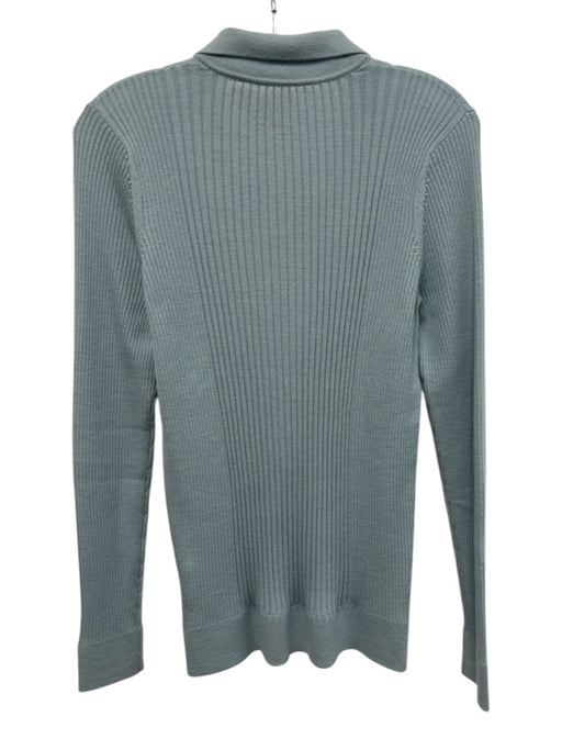 Tory Burch Size Medium Light Blue Wool Long Sleeve Ribbed Half Button Sweater Light Blue / Medium