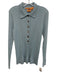 Tory Burch Size Medium Light Blue Wool Long Sleeve Ribbed Half Button Sweater Light Blue / Medium