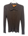 Tory Burch Size Medium Brown Wool Long Sleeve Ribbed Half Button Collar Sweater Brown / Medium