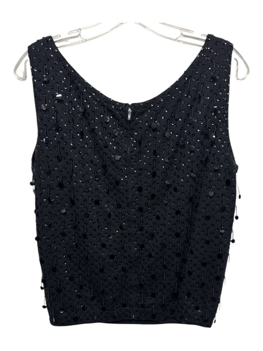 Royal Lynne Size M Black Sleeveless Front Zip Beaded Top Black / M