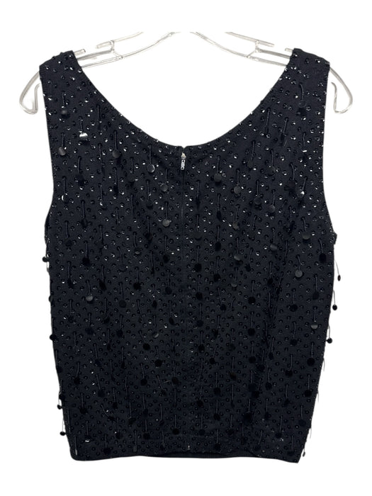 Royal Lynne Size M Black Sleeveless Front Zip Beaded Top Black / M