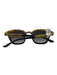 Krewe Black Orange & White Acetate Marble color block Glossy Wayfarer Sunglasses Black Orange & White