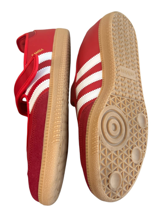 Adidas Shoe Size 9 Red & White Leather & Suede 1 Strap Velcro Round Toe Shoes Red & White / 9