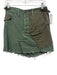 Mother Size 26 Olive Green Cotton Raw Edge Deconstructed Utility Mini Skirt Olive Green / 26