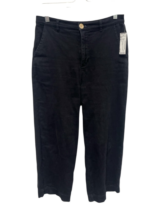 Stateside Size 27 Black Cotton Blend Twill High Rise Wide Leg Pants Black / 27