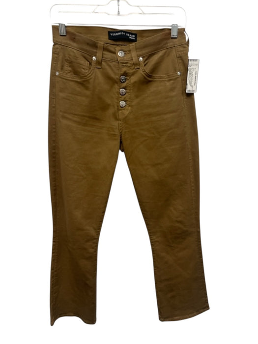 Veronica Beard Jeans Size 28 Tan Brown Cotton Blend High Rise Button Fly Jeans Tan Brown / 28