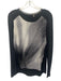 Elie Tahari Size XS Black & Gray Silk Rayon Blend Ribbed Trim Long Sleeve Top Black & Gray / XS