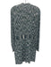 Shoshanna Size M Green, Blue, White Viscose Blend Ribbed Knit Mock Neck Dress Green, Blue, White / M