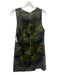 Alice + Olivia Size 4 Green, Brown, Black Cotton Blend Camo Mini Shift Dress Green, Brown, Black / 4