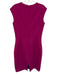 Elie Tahari Size 2 Fuschia Pink Triacetate & Polyester Sleeveless V Neck Dress Fuschia Pink / 2