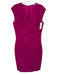 Elie Tahari Size 2 Fuschia Pink Triacetate & Polyester Sleeveless V Neck Dress Fuschia Pink / 2