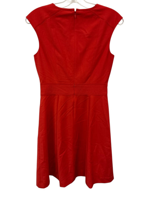 Tory Burch Size 4 Red Orange Wool & Polyamide Sleeveless A Line Dress Red Orange / 4