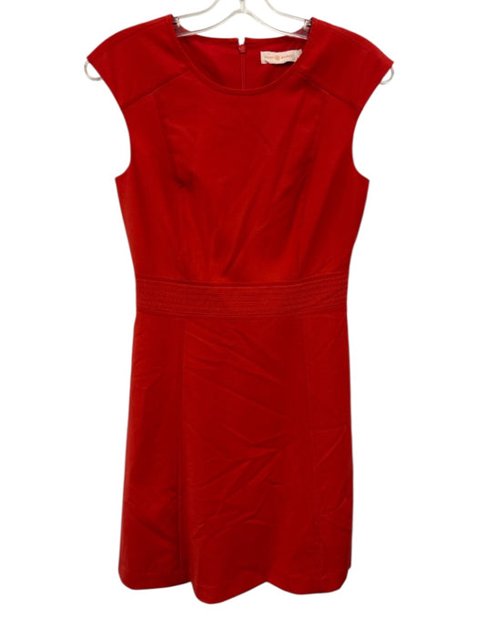 Tory Burch Size 4 Red Orange Wool & Polyamide Sleeveless A Line Dress Red Orange / 4