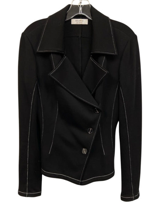 Bailey 44 Size S Black & White Rayon Blend Button Up Contrast Stitch Jacket Black & White / S