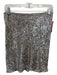 Michelle Farmer Size 0 Silver & Beige Fully Sequined Elastic Waist Mini Skirt Silver & Beige / 0