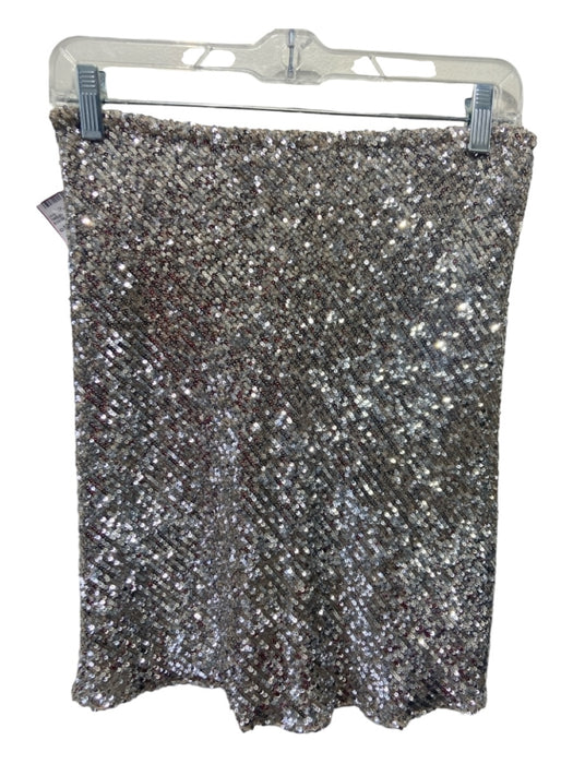 Michelle Farmer Size 0 Silver & Beige Fully Sequined Elastic Waist Mini Skirt Silver & Beige / 0