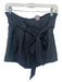 L'agence Size 2 Black Viscose Pleated Sash High Rise Shorts Black / 2