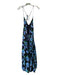 Free People Size XS Black, Blue, Green Cotton Blend Floral Strappy Back Dress Black, Blue, Green / XS