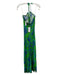 Cara Cara Size XS Green & Blue Viscose V Neck Tie Halter Maxi Dress Green & Blue / XS