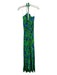 Cara Cara Size XS Green & Blue Viscose V Neck Tie Halter Maxi Dress Green & Blue / XS