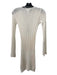 L Space Size S Cream Linen & Polyester Ribbed Knit V Neck Circle Detail Dress Cream / S