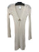 L Space Size S Cream Linen & Polyester Ribbed Knit V Neck Circle Detail Dress Cream / S