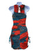 Andrea Iyamah Size XS Orange & Blue Polyester Ruched Tie Dye Sleeveless Dress Orange & Blue / XS