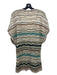 Missoni Size 10 Beige, Brown, Teal Wool Blend Chevron Short Sleeve V Neck Top Beige, Brown, Teal / 10