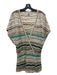 Missoni Size 10 Beige, Brown, Teal Wool Blend Chevron Short Sleeve V Neck Top Beige, Brown, Teal / 10