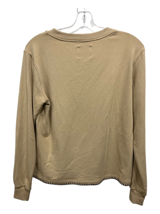 L'agence Size M Tan Cotton Blend V Neck Long Sleeve Top Tan / M